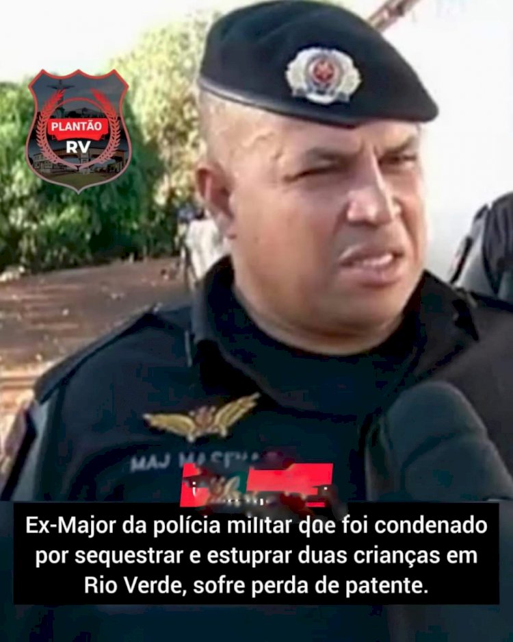 No Diário Oficial desta quarta-feira (11), foi publicado o desligamento do ex-Major Cristiano devido à perda de sua patente, decorrente do ato de estupro cometido contra duas crianças na cidade de Rio Verde. Com essa medida, Cristiano não mais integra o quadro de oficiais da Polícia Militar de Goiás.